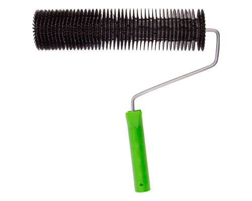 Валик игольчатый для наливных полов с ручкой, острая игла, 300 мм Сибртех 81111