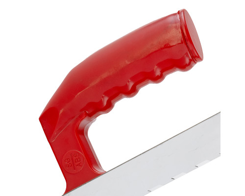 Гладилка из нержавеющей стали 280 х 130 мм, зеркальная полировка, пластмассовая ручка, зуб 10 х 10 мм Matrix 86783