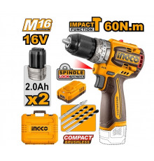 Аккумуляторный ударный бесщеточный шуруповерт INGCO INDUSTRIAL 16 В 60 Нм 22+1+1 CIDLI16682
