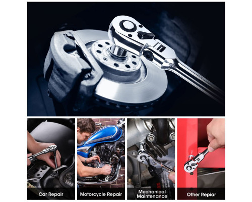 Трещотка WORKPRO 1/2" удлиненная с поворотной головкой WP271029