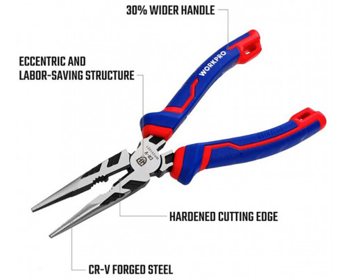 Длинногубцы WORKPRO 160 мм CR-V WP231020