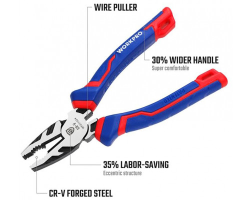 Комбинированные плоскогубцы WORKPRO 200 мм CR-V WP231026