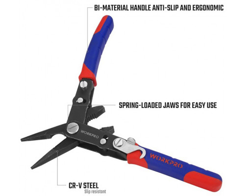 Плоскогубцы WORKPRO 2-в-1 200 мм WP231084