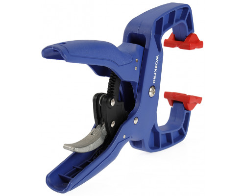 Зажим пружинный WORKPRO 100 мм, с храповым механизмом WP232015