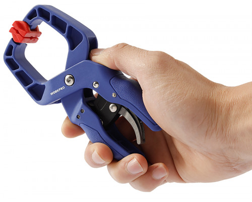 Зажим пружинный WORKPRO 100 мм, с храповым механизмом WP232015