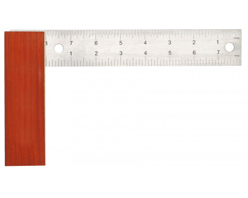 Угольник с деревянной ручкой WORKPRO 200 мм WP264004