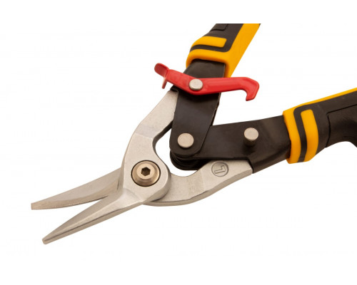 Ножницы по металлу, 270 мм, прямой и левый рез, сталь-СrMo, трехкомпонентные рукоятки Denzel 78372