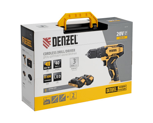 Дрель-шуруповерт аккумуляторная Denzel CDQ-20 26118