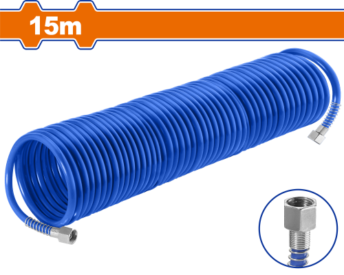 Шланг для компрессора спиральный 15 м WADFOW WQG1915
