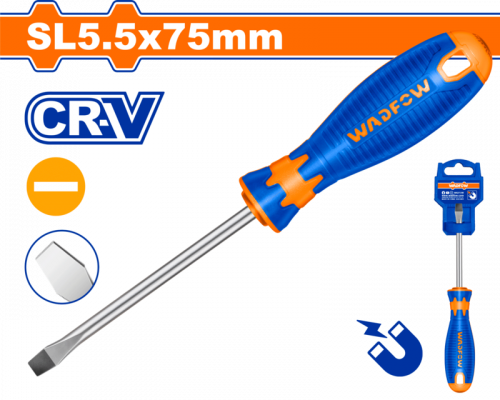 Oтвертка плоская SL5.5х75 мм WADFOW WSD1253 Oтвертка плоская SL5.5х75 мм WADFOW WSD1253