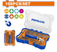 Отвертка трещоточная с битами 106 шт WADFOW WSS8B05