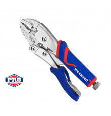 Клещи зажимные WORKPRO 180 мм, с изогнутыми губками WP231073