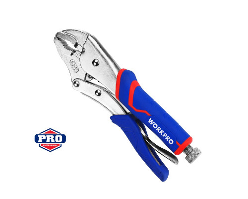 Клещи зажимные WORKPRO 250 мм, с изогнутыми губками WP231074