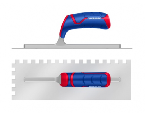 Гладилка WORKPRO 280х130 мм, зубья 6х6 мм, нержавеющая сталь WP323001