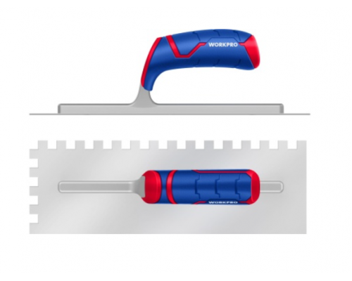 Гладилка WORKPRO 280х130 мм, зубья 10х10 мм, нержавеющая сталь WP323003