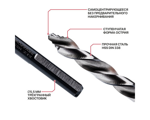 Сверло по металлу самоцентрирующееся P.I.T. 5,5 мм AMED16-0005A