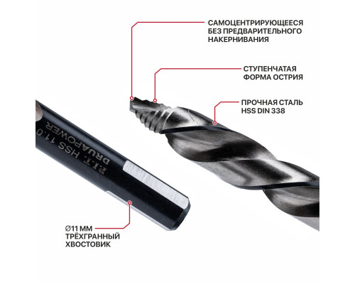 Сверло по металлу самоцентрирующееся P.I.T. 11 мм AMED16-0011 Сверло по металлу самоцентрирующееся P.I.T. 11 мм AMED16-0011