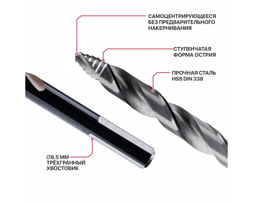 Сверло по металлу самоцентрирующееся P.I.T. 8,5 мм AMED16-0008A