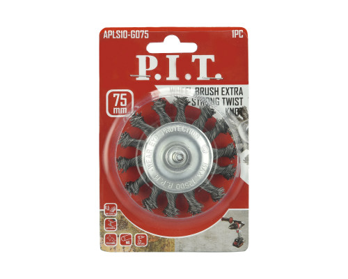 Кордщетка дисковая P.I.T. 75x0,5 мм, стальная крученая проволока APLS10-G075