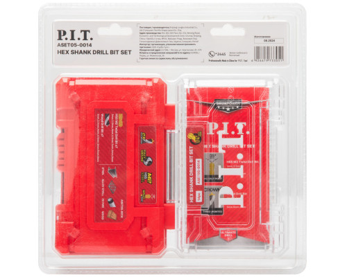 Набор свёрл по металлу и дереву P.I.T. cерия DRUA (14 шт, хвостовик HEX 1/4"/6.35 мм) ASET05-0014 Набор свёрл по металлу и дереву P.I.T. cерия DRUA (14 шт, хвостовик HEX 1/4"/6.35 мм) ASET05-0014