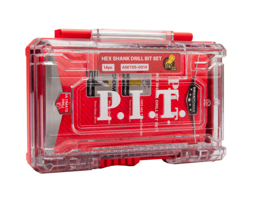 Набор свёрл по металлу и дереву P.I.T. cерия DRUA (14 шт, хвостовик HEX 1/4"/6.35 мм) ASET05-0014 Набор свёрл по металлу и дереву P.I.T. cерия DRUA (14 шт, хвостовик HEX 1/4"/6.35 мм) ASET05-0014