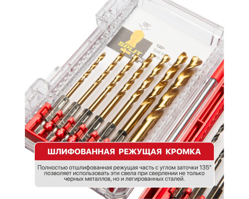 Набор свёрл по металлу и дереву P.I.T. cерия DRUA (14 шт, хвостовик HEX 1/4"/6.35 мм) ASET05-0014 Набор свёрл по металлу и дереву P.I.T. cерия DRUA (14 шт, хвостовик HEX 1/4"/6.35 мм) ASET05-0014