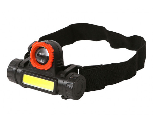 Налобный аккумуляторный фонарь Sturm COB и XPE светодиоды, функция зум, 140лм 4052-01-140