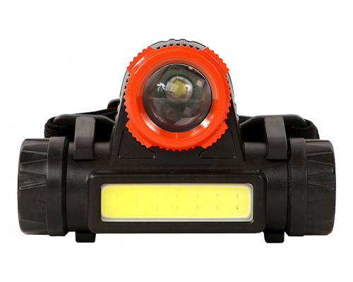 Налобный аккумуляторный фонарь Sturm COB и XPE светодиоды, функция зум, 140лм 4052-01-140