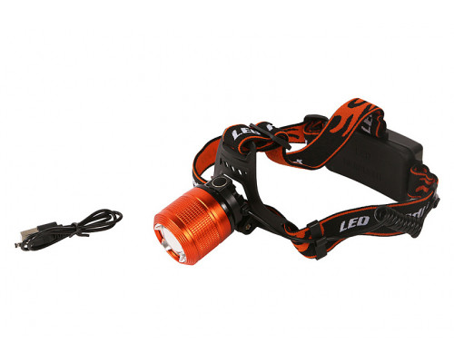 Налобный аккумуляторный фонарь Sturm T6 светодиод, функция зум, 3 режима, 200лм 4052-02-200