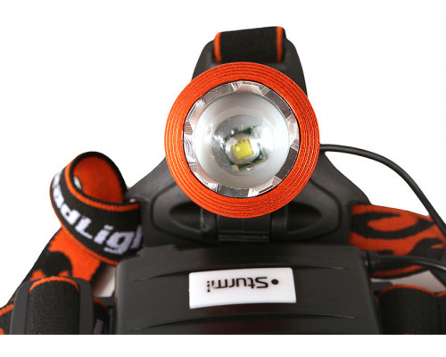 Налобный аккумуляторный фонарь Sturm T6 светодиод, функция зум, 3 режима, 200лм 4052-02-200