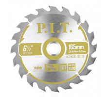 Диск пильный по дереву P.I.T. 165x30/20x2,2 мм 20T, тип зуба ATB ACTW10-165T20