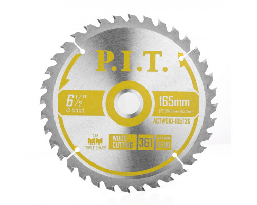 Диск пильный по дереву P.I.T. 165x30/20x2,2 мм 36T, тип зуба ATB ACTW10-165T36 Диск пильный по дереву P.I.T. 165x30/20x2,2 мм 36T, тип зуба ATB ACTW10-165T36