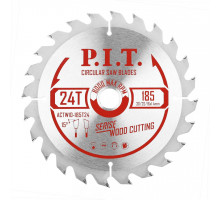 Диск пильный по дереву P.I.T. 185x30/20/16x2,2 мм 24T, тип зуба ATB ACTW10-185T24