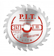 Диск пильный по дереву P.I.T. 185x30/20/16x2,2 мм 24T, тип зуба ATB ACTW10-185T24