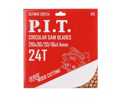 Диск пильный по дереву P.I.T. 210x30/20/16x2,2 мм 24T, тип зуба ATB ACTW10-210T24 Диск пильный по дереву P.I.T. 210x30/20/16x2,2 мм 24T, тип зуба ATB ACTW10-210T24