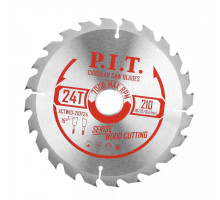 Диск пильный по дереву P.I.T. 210x30/20/16x2,2 мм 24T, тип зуба ATB ACTW10-210T24