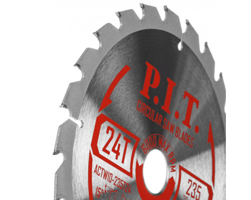 Диск пильный по дереву P.I.T. 235x30x2,6 мм 24T, тип зуба ATB ACTW10-235T24 Диск пильный по дереву P.I.T. 235x30x2,6 мм 24T, тип зуба ATB ACTW10-235T24