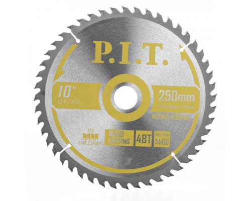 Диск пильный по дереву P.I.T. 250x32/30x2,6 мм 48T, тип зуба ATB ACTW10-250T48 Диск пильный по дереву P.I.T. 250x32/30x2,6 мм 48T, тип зуба ATB ACTW10-250T48